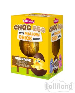 Choc Egg with Mallow Chick 32G 18CT